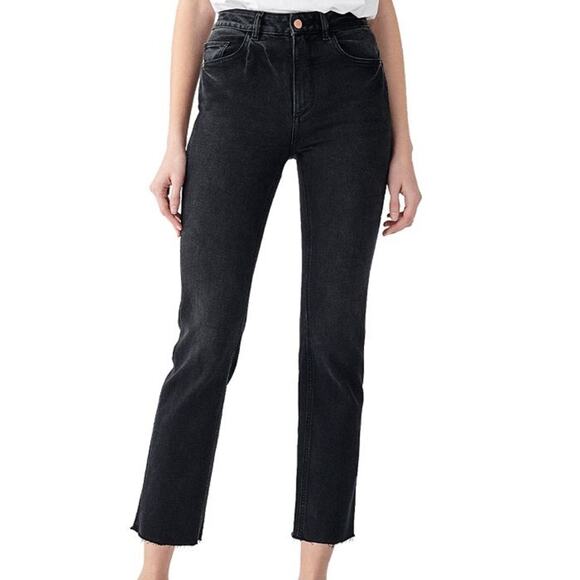 DL1961 Patti Straight Jeans High Rise Vintage Ankle in Corvus - Picture 1 of 9